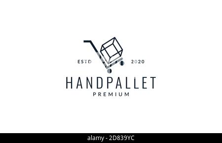 Hand pallet warehouse modern logo vector icon illustration Stock Vector