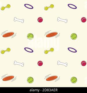 Seamless vector bright pattern for pet store dog toys Stock Vector
