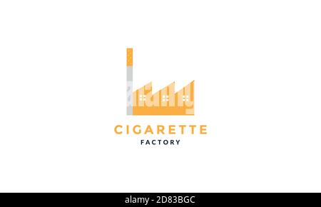 cigarette smoke factory modern  logo vector icon illustration Stock Vector