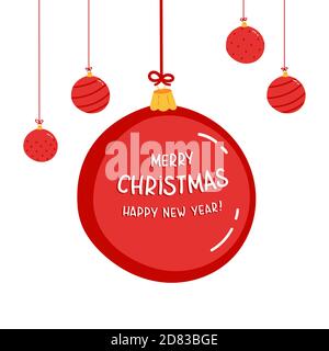 Christmas tree toy set. New Year decorations Stock Vector