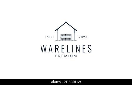 warehouse or garage line outlines  simple logo vector icon illustration Stock Vector