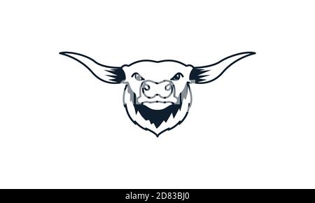 simple shape strong modern buffalo bison logo design vector graphic ...