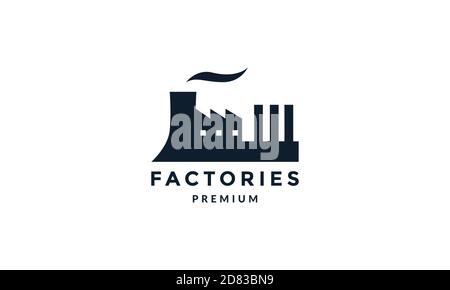 factory silhouette simple  logo vector icon illustration Stock Vector