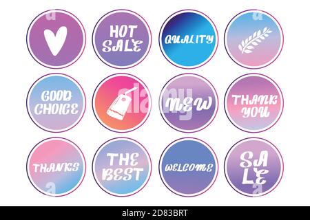 Highlight Vector Illustration Icons Set Social Media Collection Of Pink  Flat Line Covers For Female Account Blogger Stories Lifestyle Fashion  Elements Food And Travel Stock Illustration - Download Image Now - iStock