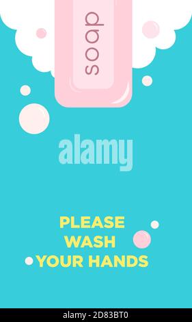 Personal hygiene Vector poster template in flat design Stock Vector