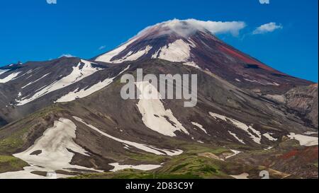 Kamchatka. Avachinsky volcano in the Russian far East. Summer Stock Photo