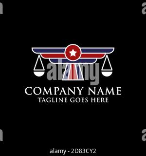 American Military law firm logo vector, best for justice consultant logo commercial brand Stock Vector