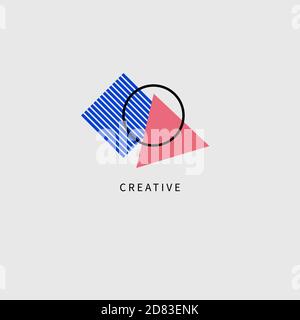 Creative geometric logo for advertising agency or brand Stock Vector