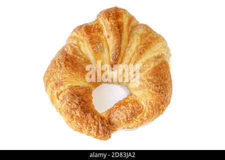 Croissant isolated on white background seen from above Stock Photo