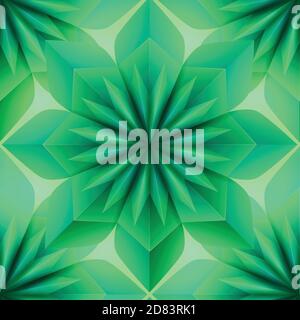 Green seamless paper origami leaves texture. Vector pattern for wrapping paper, fabrics, backgrounds and your creativity. Stock Vector