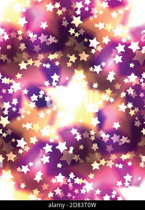 Seamless texture with a luxurious gold stars and bokeh. Vector festive pattern for wallpaper, wrapping and your creativity Stock Vector