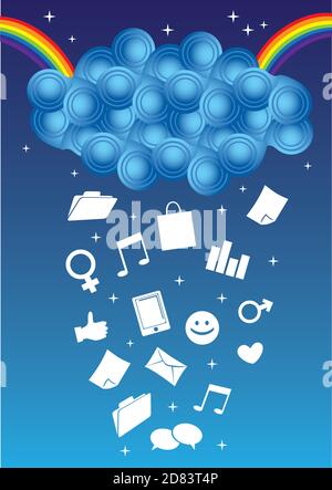 Vector illustration of Cloud computing concept. Stock Vector