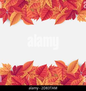 Autumn sale background template with a place for your text. Bright fall leaves. Poster, card, label, banner design. Ideal for shopping sale. Vector il Stock Vector