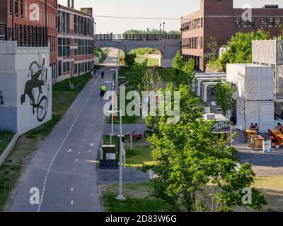 Dequindre Cut bike trail in Detroit Stock Photo