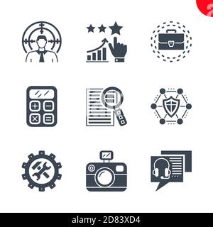 Seo and web opimization icons set Stock Vector