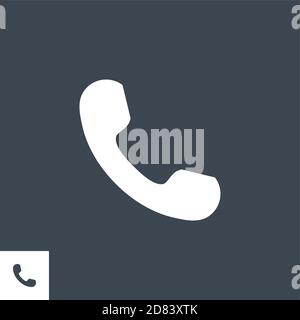 Handset related vector glyph icon. Stock Vector