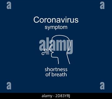 Coronavirus symptom, shortness of breath, covid-19. Vector illustration. Stock Vector
