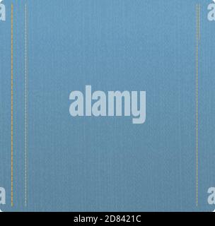 Set of realistic sewing stitches on jeans background. Realistic denim banner with texture and fringe. Vector Stock Vector
