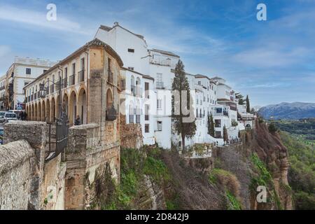 cliff top buildings in ronda spain Stock Photo