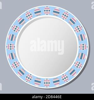 Decorative plate with with an Easter egg ornament. Easter souvenir. Vector EPS 10 Stock Vector
