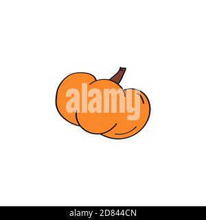 Doodle pumpkin icon. Hand drawn vector illustration Stock Vector