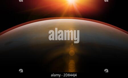 Celestial digital art, Mars planet in outer space showing the beauty of space exploration. planet texture furnished by NASA-3d illustration Stock Photo