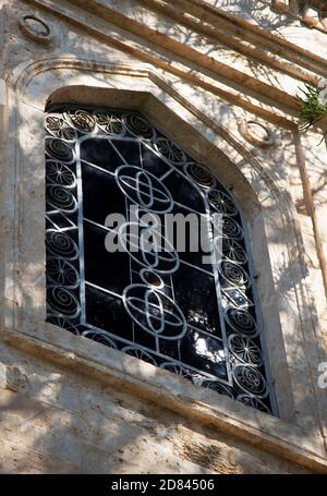 Window belonging to the church of Saint Titus (Agios Titos) situated in Heraklion, Crete, Greece. Stock Photo