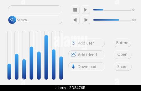 UI UX admin panel layout template with HUD graphics, UI interface elements, charts, diagrams, graphics, buttons. Stock Vector