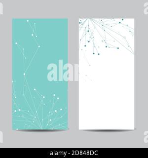Set of vertical banners with lines and dots. Stock Vector