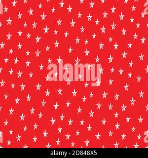 Doodle stars seamless pattern. Hand drawn Christmas theme stars background. Vector illustration for surface design, print, poster, icon, web, graphic Stock Vector