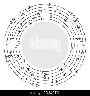 Abstract technology round frame Stock Vector