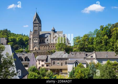 Luxembourg, Clervaux, Parish Church of Clervaux also known as Church of Saints Cosma and Damien, sometimes called St Hubert Church Stock Photo