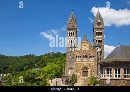 Luxembourg, Clervaux, Parish Church of Clervaux also known as Church of Saints Cosma and Damien, sometimes called St Hubert Church Stock Photo