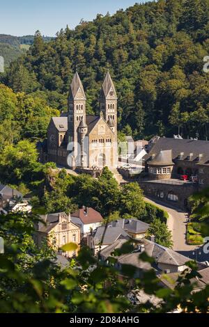 Luxembourg, Clervaux, Parish Church of Clervaux also known as Church of Saints Cosma and Damien, sometimes called St Hubert Church Stock Photo