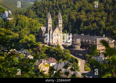 Luxembourg, Clervaux, Parish Church of Clervaux also known as Church of Saints Cosma and Damien, sometimes called St Hubert Church Stock Photo