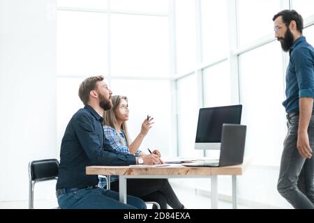 group of business people working in the office. Stock Photo