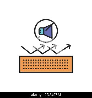 Sound-isolating color line icon. Pictogram for web page, mobile app, promo. Stock Vector