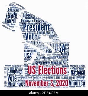 United States of America elections 2020 word cloud Stock Photo