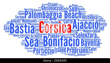 Corsica word cloud concept Stock Photo