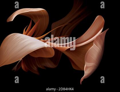 vector illustration of the abstract artistic flower on the dark background Stock Vector