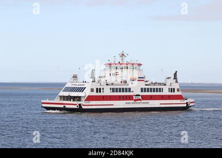 Ferry 'Uthlande' to Isle of Föhr, North Frisian islands, Schleswig-Holstein, Germany Stock Photo