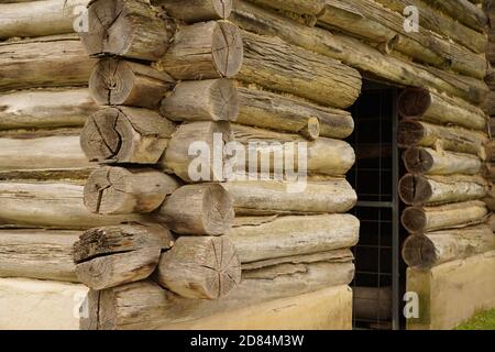 Historic Log Tobacco Kiln, Myrtleford, Australia Stock Photo