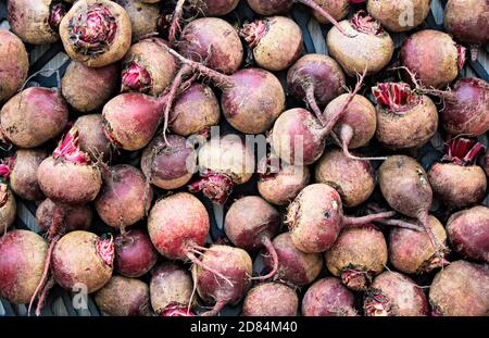 Beetroots on a market stall Stock Photo