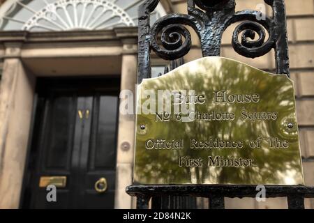Bute House, 6 Charlotte Square, Edinburgh, Scotland: official residence of the First Minister. Stock Photo
