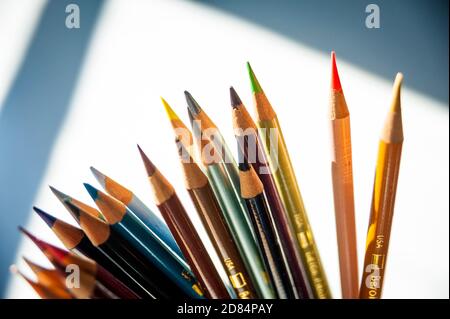Colored Art Pencils Crayons Stock Photo