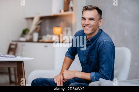 close up. portrait of an attractive young man . Stock Photo