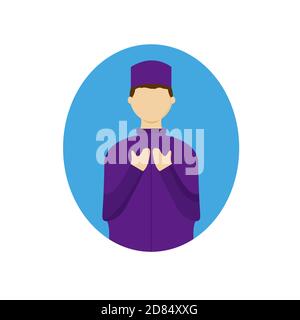 Illustration vector design of muslim praying Stock Vector