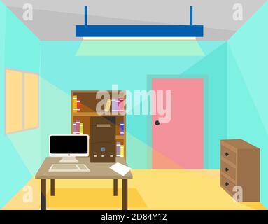 Illustration vector design of office room Stock Vector