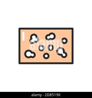 Ulticaria disease color line icon. Isolated vector element. Stock Vector