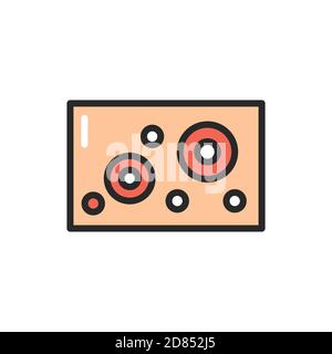 Acne skin color line icon. Isolated vector element. Stock Vector